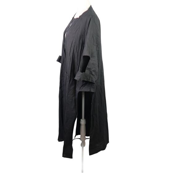 Elham Mahtabi Black Cotton Kimono Duster Jacket Artsy Minimalist Layer - Picture 3 of 5